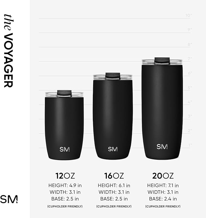 Simple Modern Travel Coffee Mug Tumbler with Flip Lid | Reusable Insulated Stainless Steel Cold Brew Iced Coffee Cup Thermos | Gifts for Women Men Him Her | Voyager Collection | 20oz | Blush
