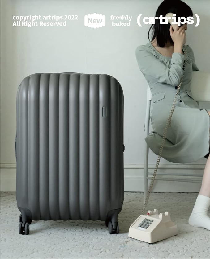 artrips Large Checked Luggage 28 Inch, Hard Shell Suitcase with Spinner Wheels, Large Travel Suitcase for Long Trips and Family Travel, Grey