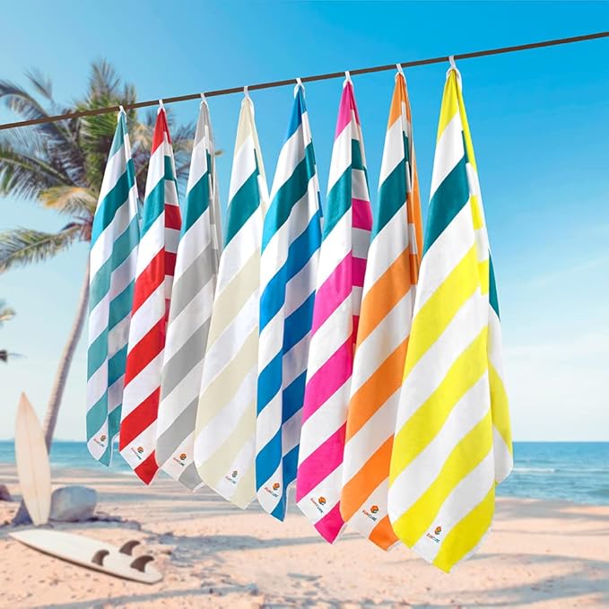 SUN CUBE Microfiber Beach Towel, Quick Dry Sand Free Beach Towel, Lightweight Compact Travel Swim Towel for Pool, Camping, Sand Resistant Packable Adult Towel- Beige Cream 78x35 Inches