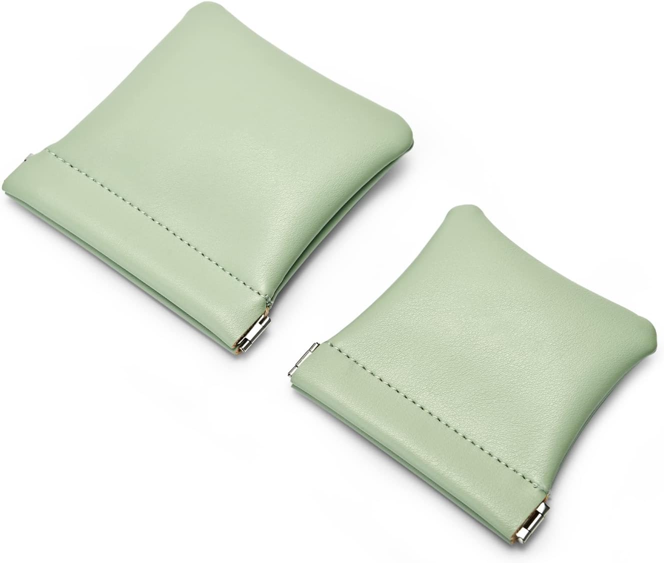 PU Leather Jewelry Travel Bag Leather Jewelry Pouch Christmas,Wedding Party Favor Gift Bag (L, Green)