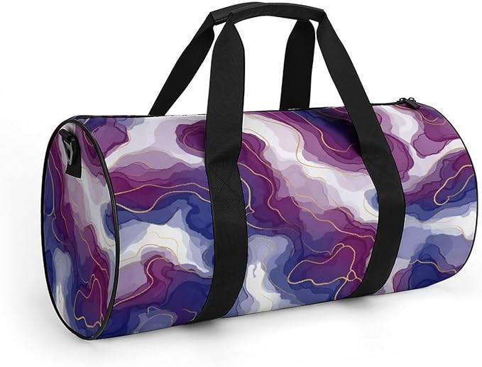 Weekender Carry on Beach Yoga Overnight Luggage Bag Purple Marble Gym Sports Duffle Bag Dance Gymnastics Bags