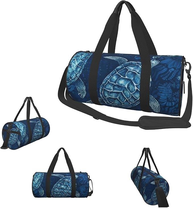 Travel Duffel Bag Lightweight Carry On Weekender Overnight Bags Sea Turtle-Blue Sports Tote Gym Backpack with Adjustable Strap Hospital Bags Foldable Luggage Bag for Women Men
