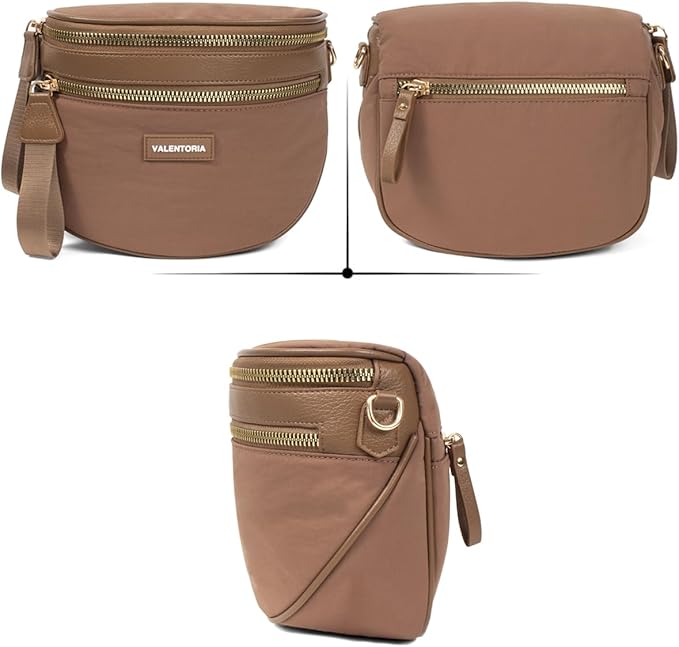 Cross Body Bag for Women Bum Bag Belt Bags Fanny Packs for Girls Travel Purse Fashion Waist Packs Crossbody Nylon Purse Trendy Shoulder Bags for Womens with Removable Wallets Purse Belt Pouch(Caramel)