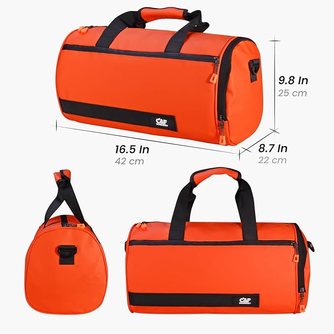 C&F BOGMOST Small Gym Bag for Women & Men,Small Lightweight Duffel Bag Carry On Bags Mini Duffel Travel Bag Waterproof Sports Bags for Workout/Sport/Travel, Red,with Shoes Compartment