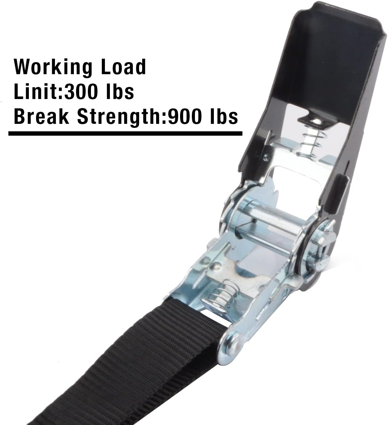 XSTRAP STANDARD Ratchet Tie Down Straps 4 Pk 10 Ft- 300 Lbs Load Cap- 900 Lbs Break Strength-Cargo Straps for UTV, ATV, Pickup,Truck, Moving Appliances, Lawn Equipment, Black