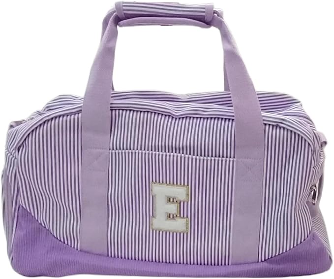 JIANYA Kids Duffle Bag Girls Sports Gym Bag with Shoe Compartment & Wet Pocket, Carry On Sleepover Bag Athletic Bag, Letter E