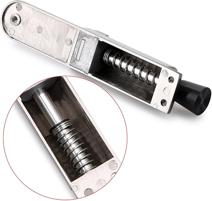 Sumnacon Kickdown Door Stop - Stainless Steel Easy Step Door Stopper, Spring Loaded Telescopic Step On/Off Door Stopper Rubber, Adjustable Heavy Duty Door Locks Holder Stop/Release by Foot, Silver