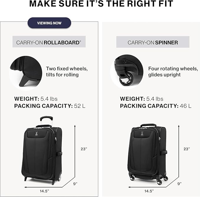 Travelpro Maxlite 5 Softside Expandable Upright 2 Wheel Carry-on Luggage, Lightweight, 21-Inch - Ensign Blue