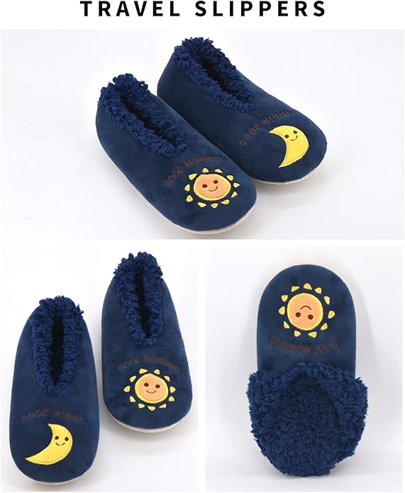 Panda Bros Slipper Socks for Women Grippers, Fuzzy Cozy Fleece Slipper Socks, Soft, Warm House Slippers