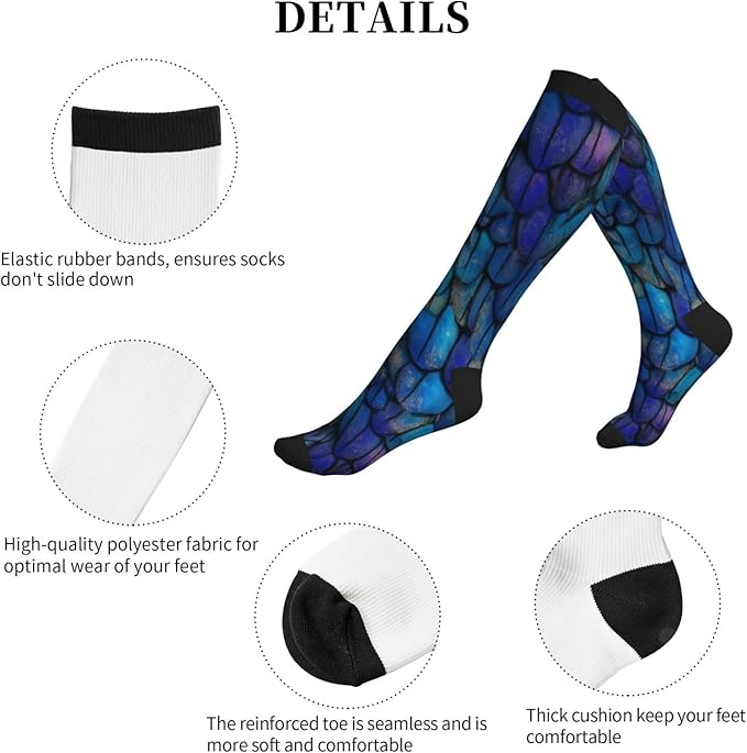 Compression Socks Knee High Circulation Support Socks For Women Men Athletic Running Work Hiking Cycling Travel