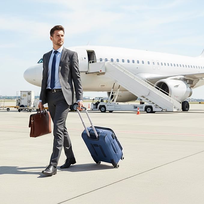 20'' Carry on Luggage,Softside Suitcase w/Combination LOCK,Expandable 15% Luggage w/Double Spinner Wheels,Lightweight Rolling Suitcases for Men/Women(Blue,20in)