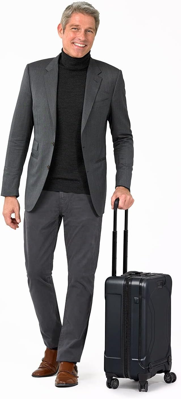 Briggs & Riley International 21" Carry On Spinner - Luggage for Travel, Suitcases with Wheels, Hardside Rolling Bag for Men & Women, Self-Repairing Zipper - Torq Collection, Stealth Black