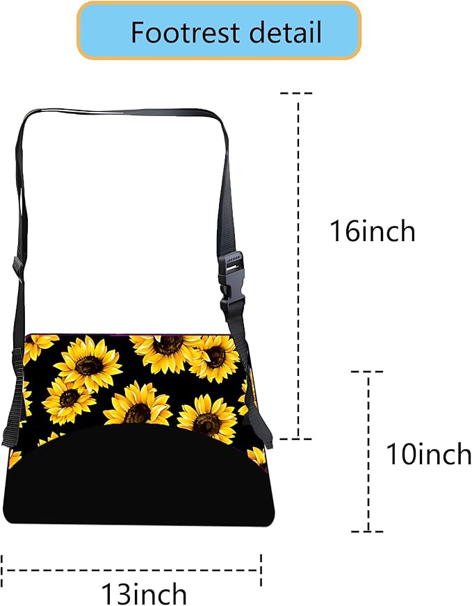 Foot Hammock for Plane Travel Essentials Relax Your Foot Rest for Airplane Gadgets Adjustable Airplane Travel Accessories for Flight Essentials,Office,Desk (Sunflower, 1 Pack)