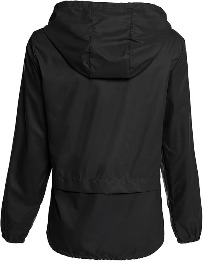 Avoogue Raincoat Women Lightweight Waterproof Rain Jackets Packable Outdoor Hooded Windbreaker