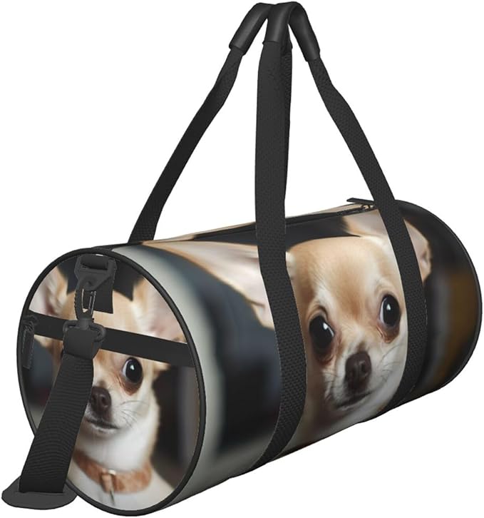 cute chihuahua Sports Gym Bag for Women Men Travel Duffel Bag Tote Weekender Bag Canvas Carry on Overnight Bag for Travel Swimming Fitness Workout Sports Duffle Bag