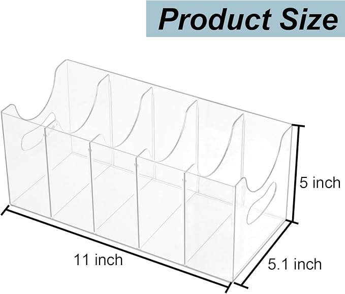 Acrylic Belt Organizer, Belt Storage Holder Purse Organizer for Closet, 5 Compartments Clear Plastic Display Case Pantry Kitchen Cabinet Organizers and Storage Seasoning Organizer