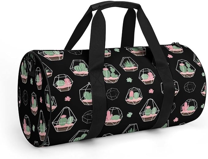 Travel Sports Lightweight Carry On Bag Cactus Black Weekender Overnight Bag Dance Sports Gymnastics Bags for Men Women