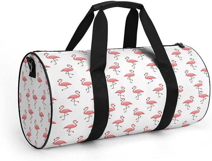 Gym Sports Travel Workout Bag Pink Flamingo White Dance Yoga Gymnastics Bag Basketball Football Weekender Bags for Men Women