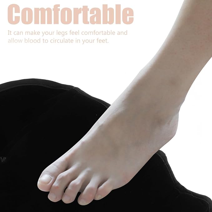 HEMOTON Airplane Foot Hammock Footrest Black Integrated Travel Foot Hanger Portable Office Desk Footrest for Long Flight and Work Comfort