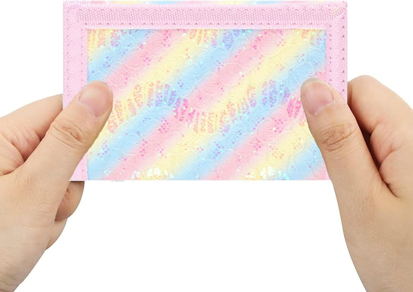 NEICY RFID Blocking Canvas Wallet for Men and Women - Camo Trifold Outdoor Sports Wallets with Magic Sticker for Teen Kids (Rainbow5)