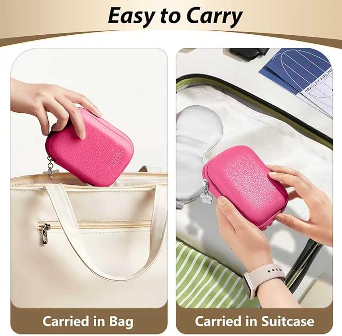 Digital Camera Case for CAMKORY, KODAK PIXPRO FZ45/FZ55, Canon IXUS 285 HS, Lecran, Small Travel Compact Camera Holder with Mesh Pocket for Accessories SD Card (Rose Pink)
