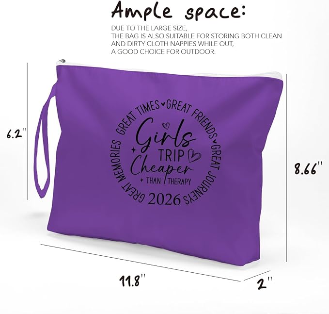 Fokongna Girls Trip Gifts Wet Bag Wet Dry Bag Beach Bag Favors for Swimsuit Toiletry Bag Travel Essentials For Women, Beach Travel Gym Wet Dry Bag for Swimsuit Dirty Diaper Bag. Purple
