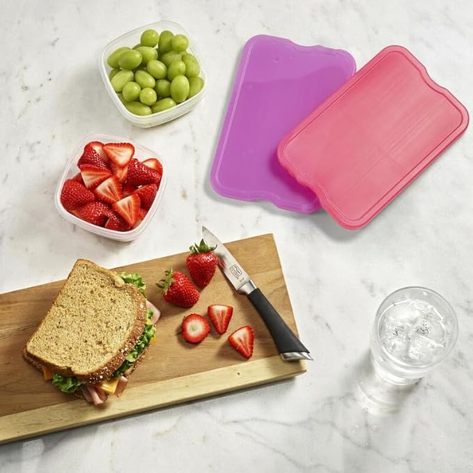 Cool Coolers by Fit + Fresh Slim Compact Reusable XL Ice Pack, Perfect for Lunch Boxes, Coolers, and Beach Bags, 8 Pack, Pink