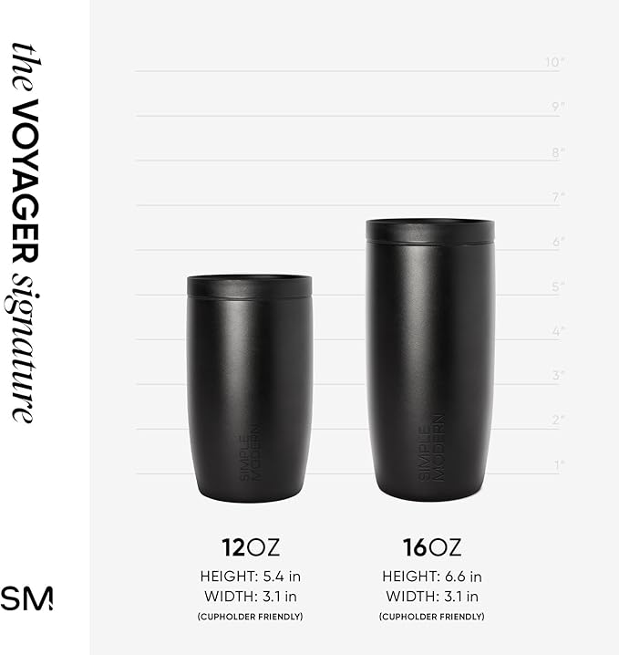 Simple Modern Travel Coffee Mug Tumbler with 360° Lid | Ceramic-Lined Insulated Stainless Steel Cold Brew Iced Coffee Cup Thermos | Gift for Women Men Her Him | Voyager Signature | 16oz | Saffron