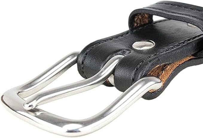 Leather Money Belt for Men with Hidden Zipper Pocket - Full Grain Travel Security Belts with Secret Compartment for Cash Cards, Anti-Theft Safe Storage Belt for Business Travel Dad Husband Boyfriend