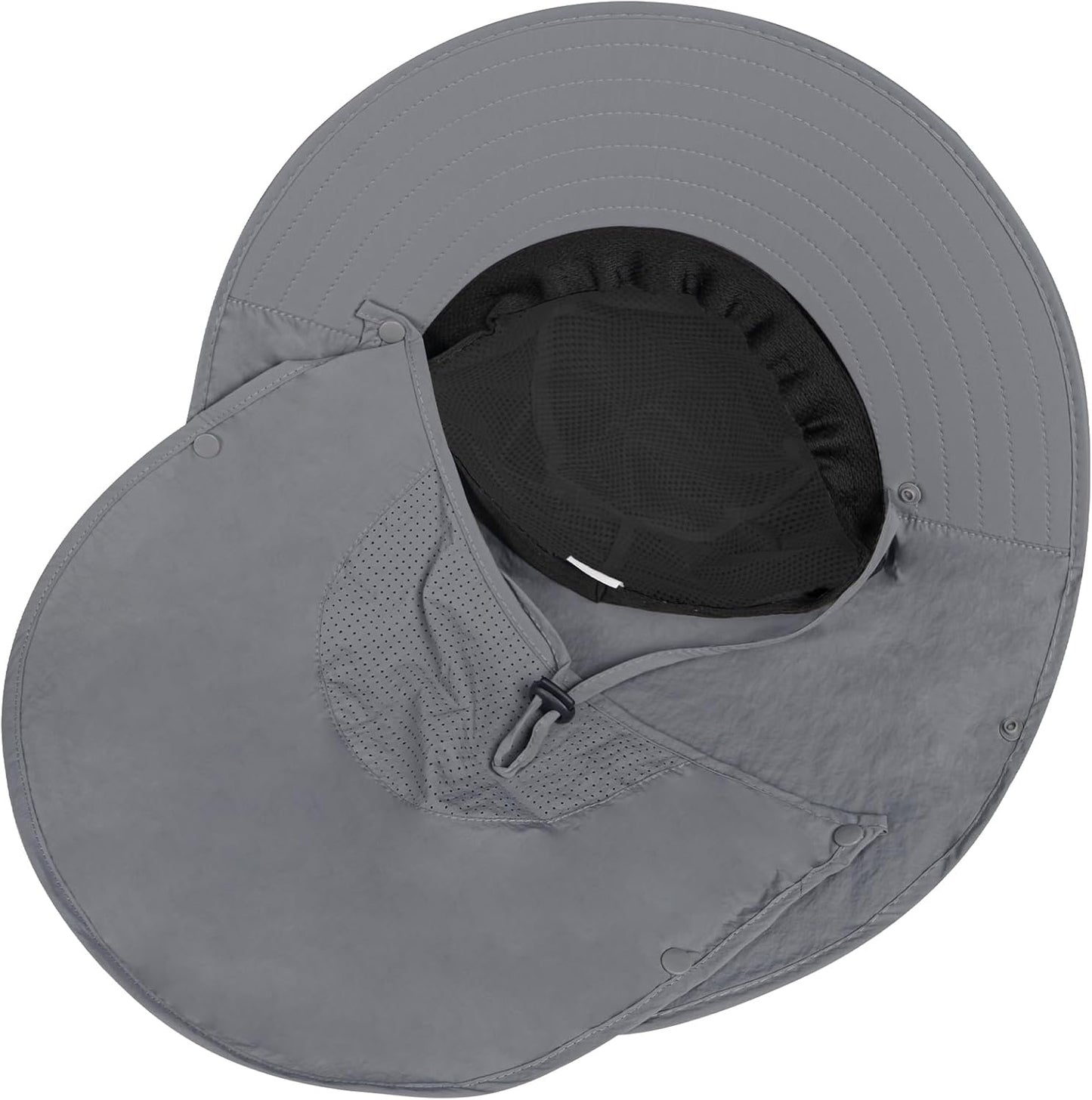 Rosoz Sun Hat for Men Women with Neck Flap,Wide Brim UPF50+ Fishing Hat with Detachable Face Cover Outdoor Sun Protection Hat