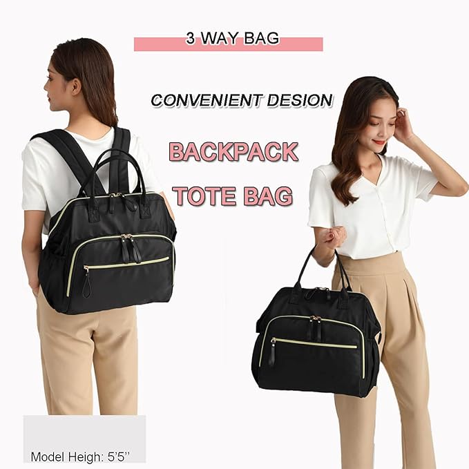 Large Diaper Bag Tote, 14 Pockets Stylish Baby Bag with Stroller Clips and 3 Insulated Pockets, Baby Shower Essentials
