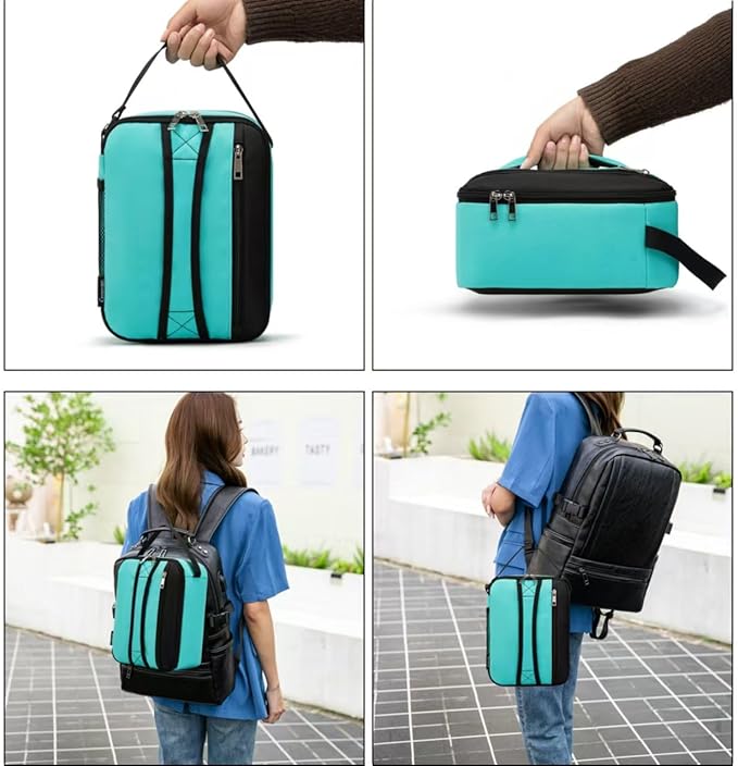 BEIMILY Lunch Box for Men Women Adults,Small Insulated Lunch Bag for Office Work Picnic,Reusable Portable Lunchbox,Soft Cooler Tote Bag(Light blue green)