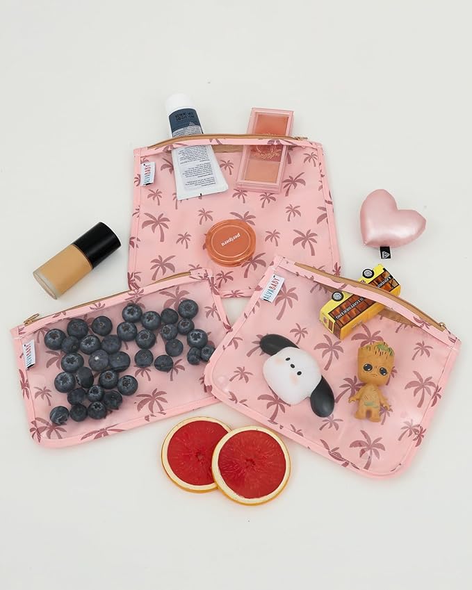 ALVA Diaper Bag Pouches | 3pcs Mess-Proof Travel Toiletry | TSA Approved Toiletry Bag | Cosmetic Makeup Bag Diaper Organizer for Baby and Mom Essentials
