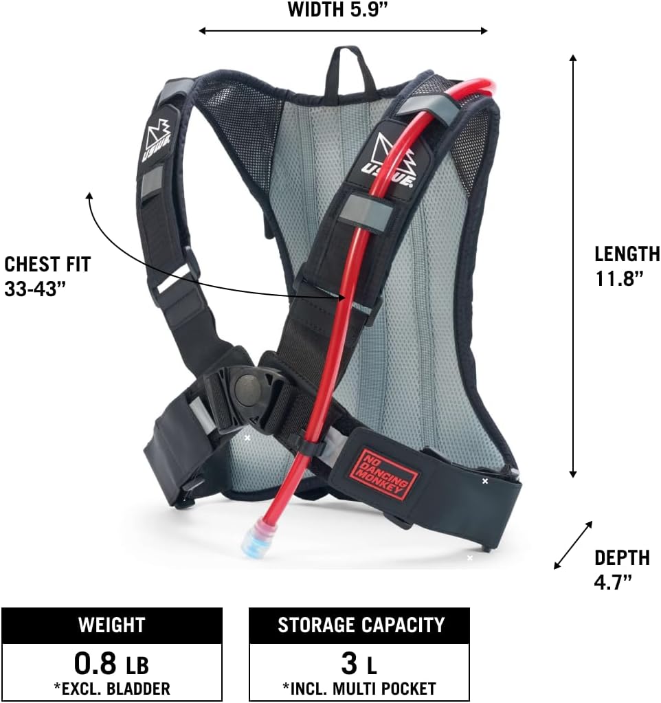 USWE Outlander Hydration Pack with Water Bladder, Hydration Backpack - Backpack for Cycling, MTB, Trail Running & More