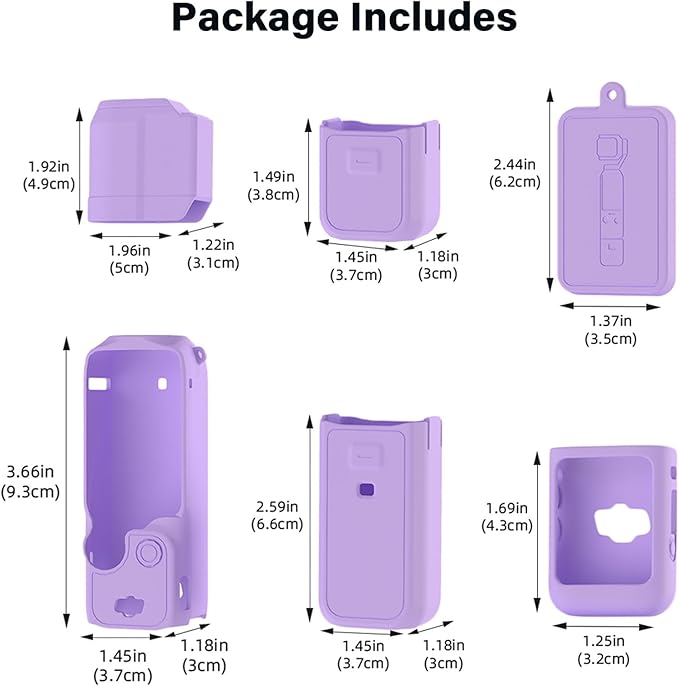 Protective Case for DJI Osmo Pocket 3 / Xtra Muse Camera, Soft Silicone Grip Cover with Screen Protection & Mic, Lightweight, Anti-Scratch, for Travel, Vlogging, Daily Filming – Purple