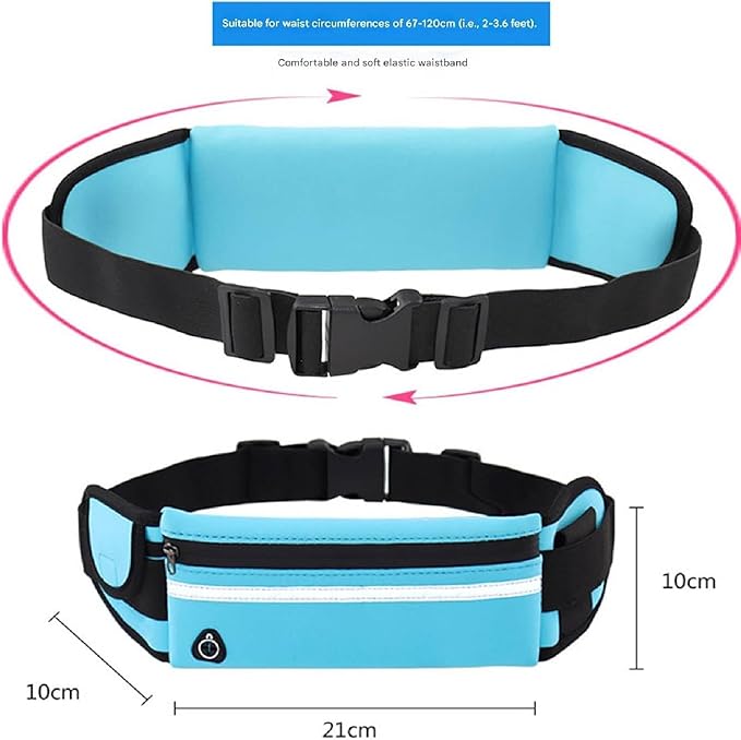 Anti-Theft Invisible Waist Bag, Multifunctional Outdoor Sports Waist Bag with Water Bottle Strap, Lightweight and Waterproof Money Belt (Green+Orange)