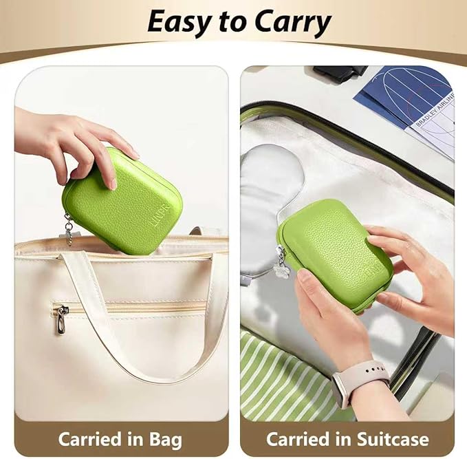 Digital Camera Case for CAMKORY, KODAK PIXPRO FZ45/FZ55, Canon IXUS 285 HS, Lecran, Small Travel Compact Camera Holder with Mesh Pocket for Accessories SD Card (Green)