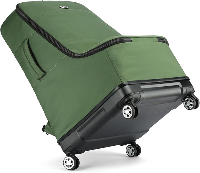 TUGUAN Car Seat Travel Bag for Airplane with Spinner Wheels, Infant Car Seat Bags for Air Travel with Hard Bottom, Padded Car Seat Backpack, Large Car Seat Storage Bag Airport Check, Green