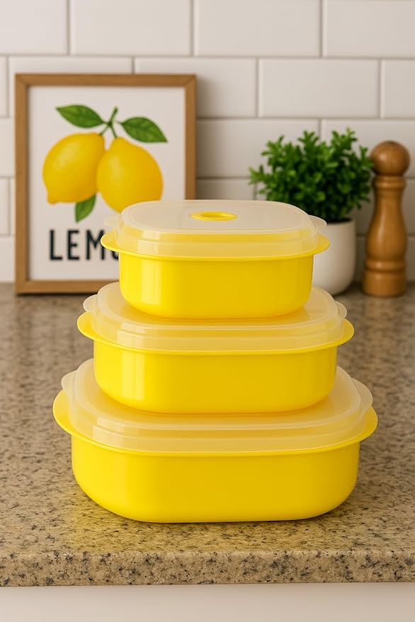 Reston Lloyd Calypso Basics Microwave Cookware, Steamer and Storage Set, Magenta, Multiple Sizes, 6-Piece