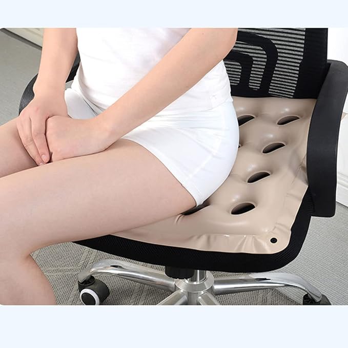 Inflatable Seat Cushions for Pressure Relief, Wheelchair Air Cushion for Bed Sore, Comfortable Waffle Pads, Cream 17x17inch