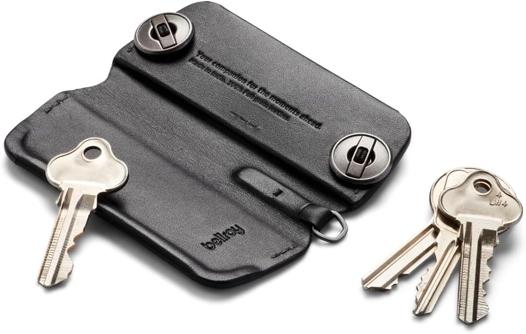 Bellroy Key Cover Plus – Third Edition (Leather Key Holder, Holds 4 – 8 Keys) - Black