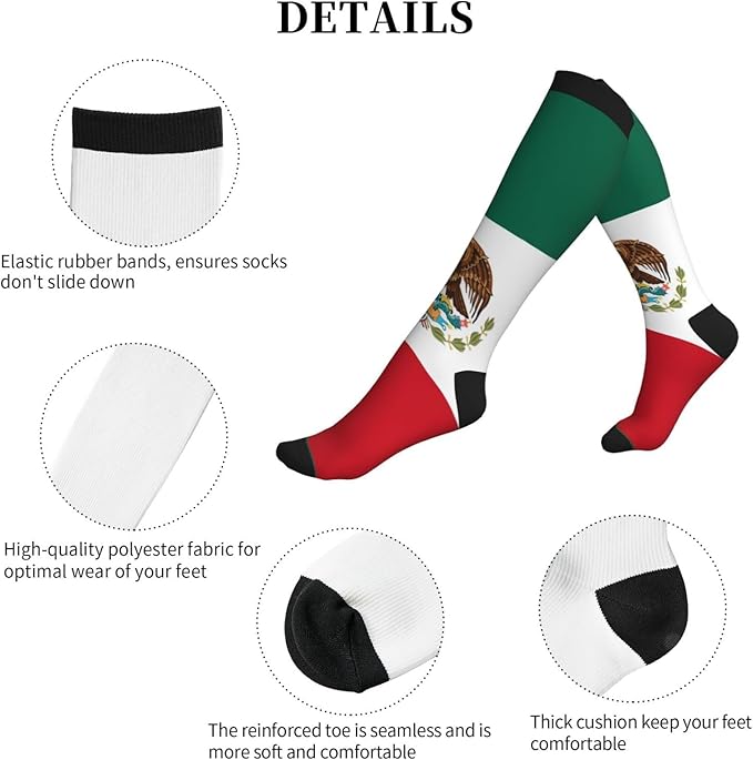 Compression Socks Knee High Circulation Support Socks For Women Men Athletic Running Work Hiking Cycling Travel