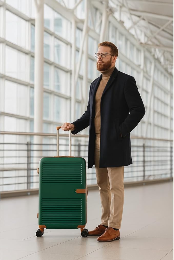World Traveler Garland Lightweight Hardside 24-Inch Expandable Spinner Luggage with TSA Lock - Green