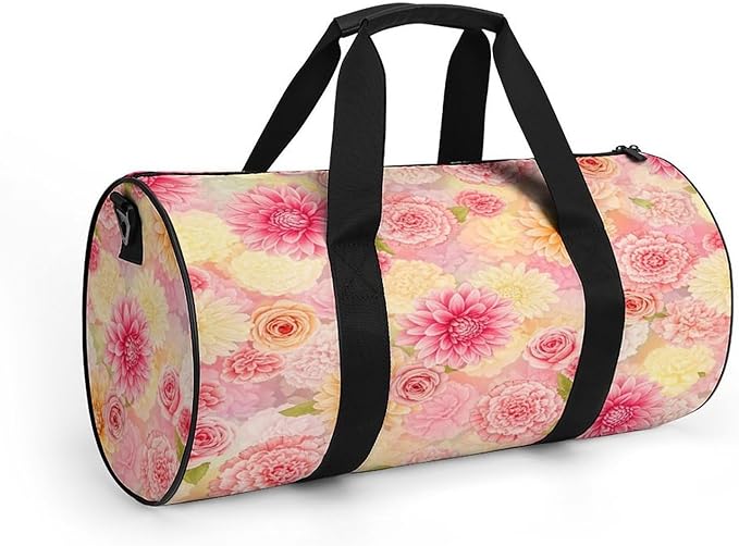 Durable Travel Gym Sports Bag Petal Roses Blush Pink Workout Lightweight Foldable Overnight Bag Training Workout Bags