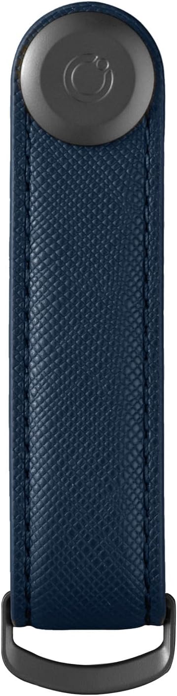 Orbitkey Saffiano Leather Key Organiser | Holds up to 7 keys, Oxford Navy