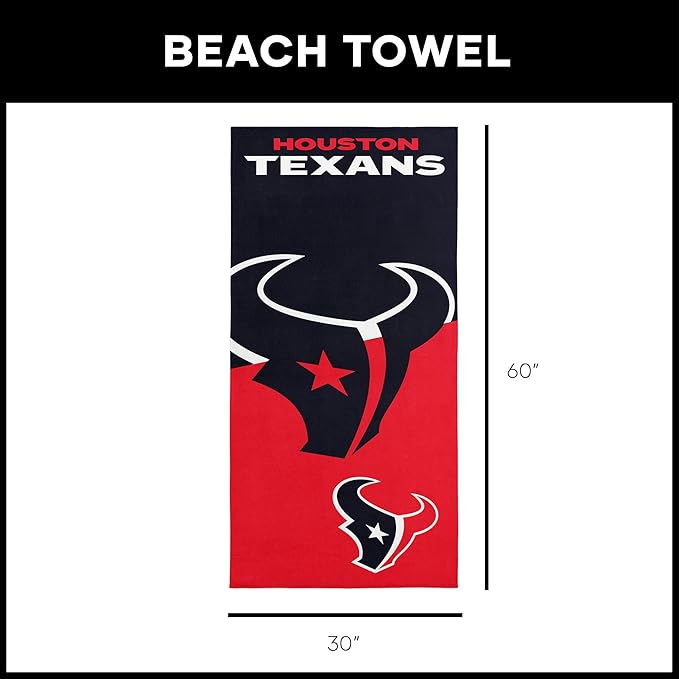 Northwest NFL Oversized Microfiber Beach Towel, 60 x 70 Inches – Quick Dry, Sand Resistant, Lightweight, Highly Absorbent, Shibori Design