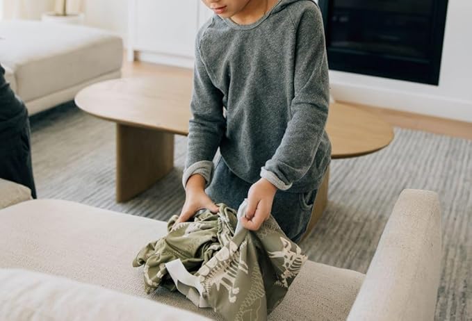 Beddy's Kids Travel Blanket for Airplane or Car, Packable with Portable Carrying Case Bag, Super Soft & Cozy Dual-Sided Lightweight Blanket, Perfect for Travelers, Road Trips and Camping