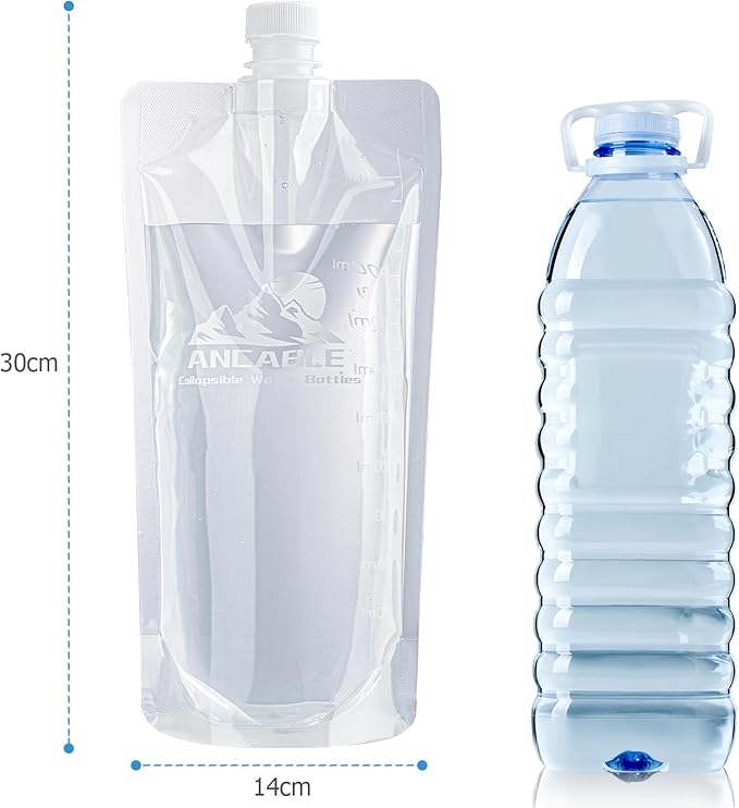 1L Collapsible Water Bottle, 3-Pack Ultralight - 32oz Large Capacity with Measurement Scale, BPA-Free, Ideal for Hiking and Travel, Durable and Leak-Proof Design for Easy Hydration Anywhere
