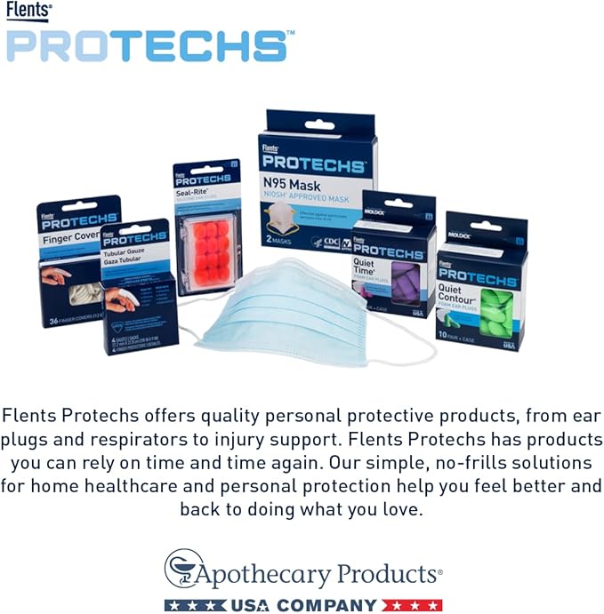 Flents Protechs Foam Ear Plugs for Sleeping, Snoring, Traveling, Concerts, Construction & Studying, Ultra Soft & Comfortable, Black, 50 Pairs, NRR 32 Hearing Protection for Loud Noise