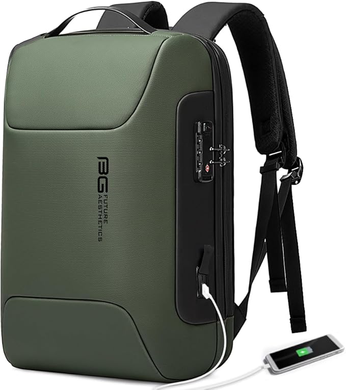 BANGE 15.6INCH Slim Laptop Backpack,Office Business Laptop with Lock, Anti Theft Travel Backpack with USB3.0 Charging Port for Men and Women…